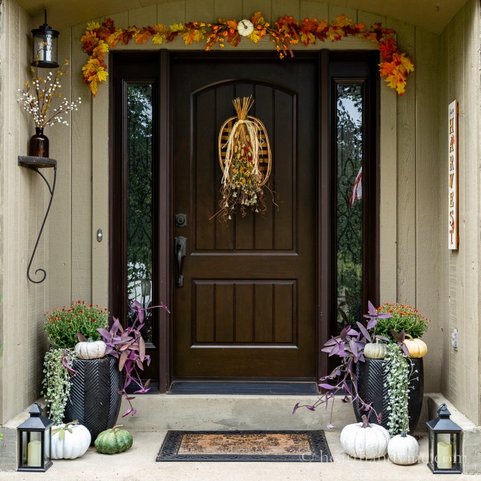 Front fall door ideas decor display porch spooky make designs homebnc